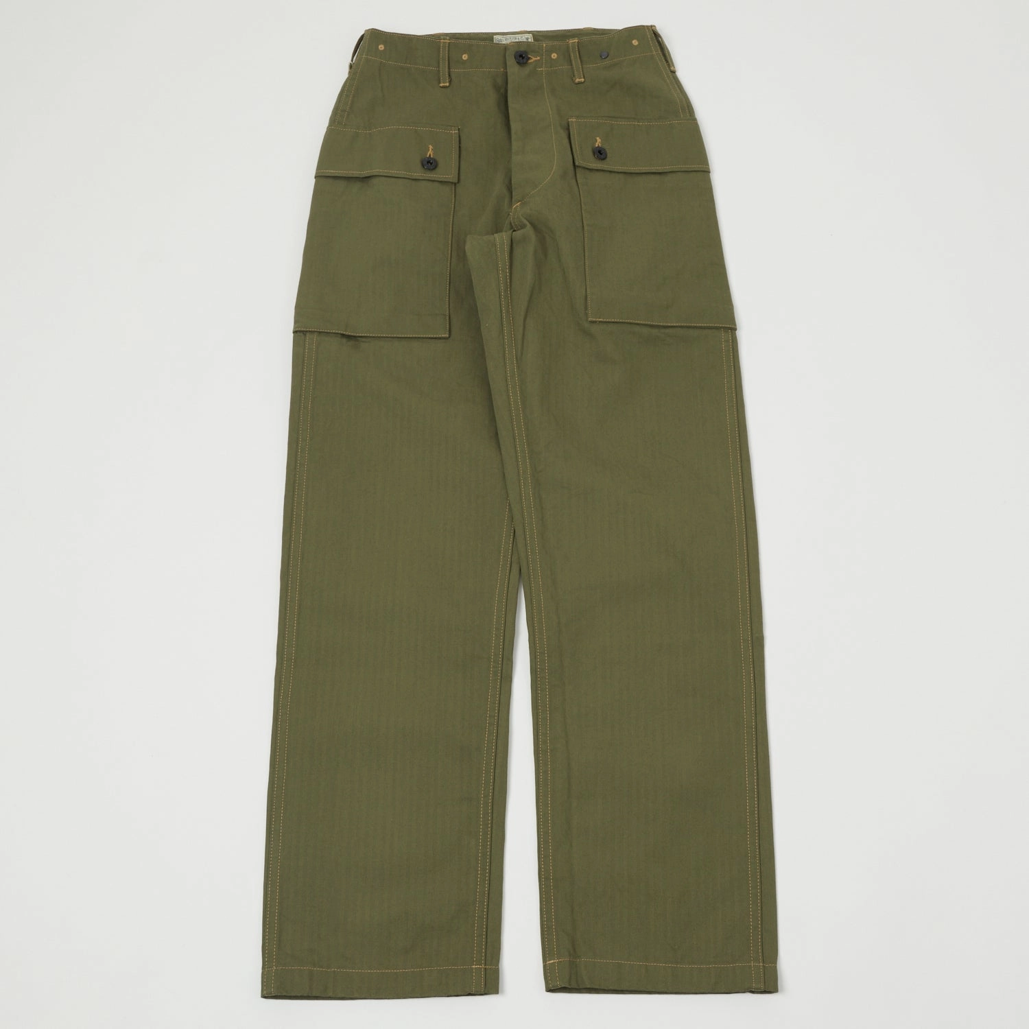 Buzz Rickson's U.S. Marine Corps Herringbone Pants - Olive Cozy Fit Soft Feel