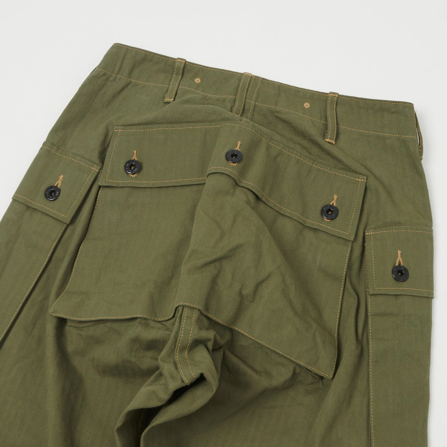 Buzz Rickson's U.S. Marine Corps Herringbone Pants - Olive simple design