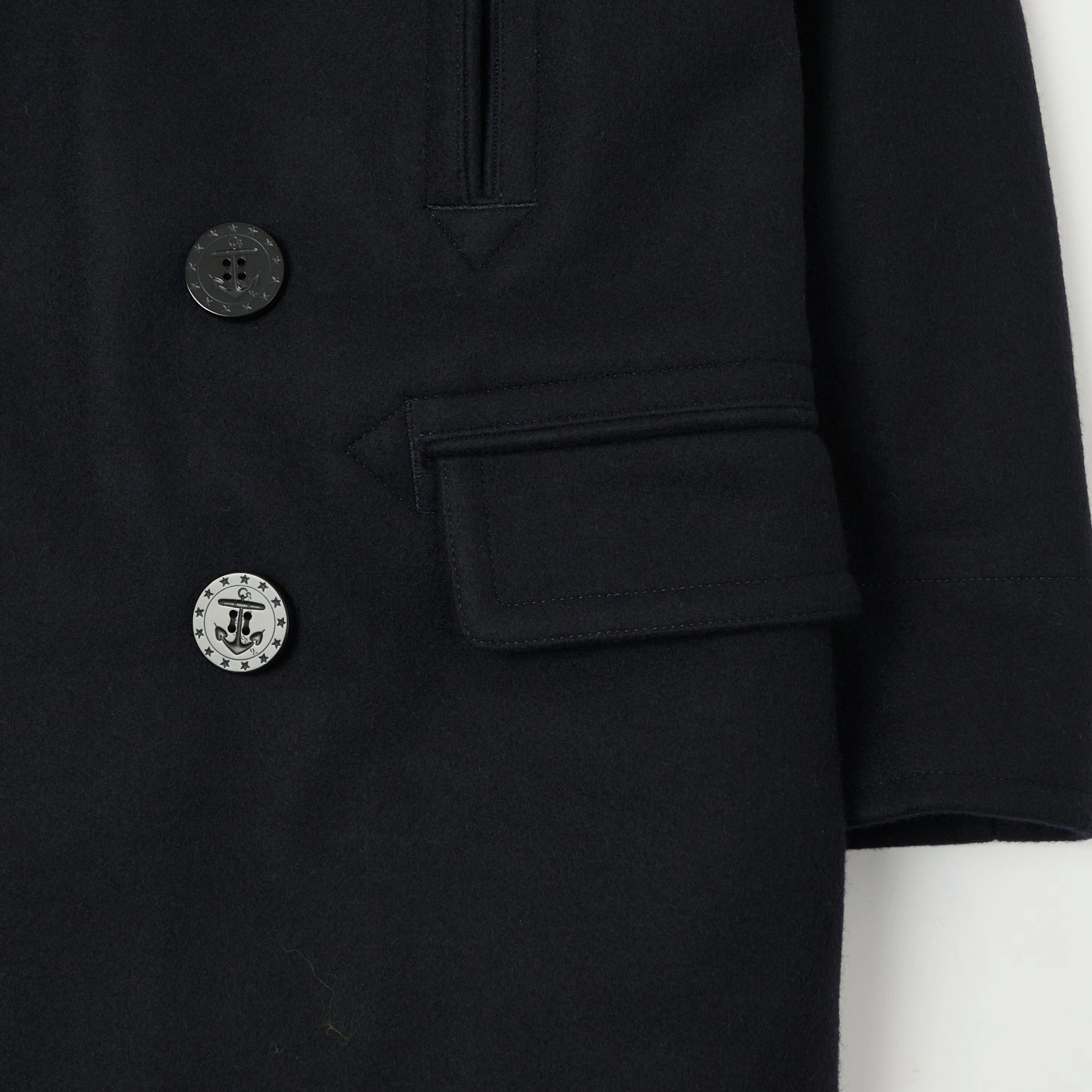 Buzz Rickson's U.S. Navy Long Pea Coat - Navy Stylish Daily Fit