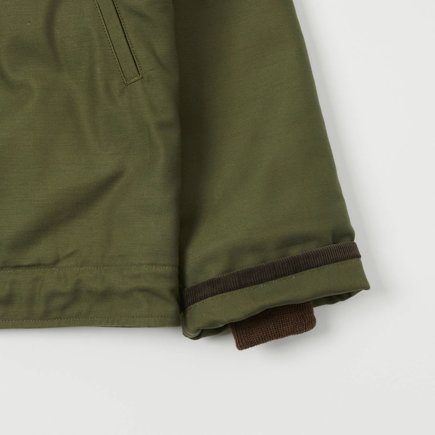 Buzz Rickson's U.S. Navy N-1 Deck Jacket - Olive Noise Reduction Design Collapsible Packable Style