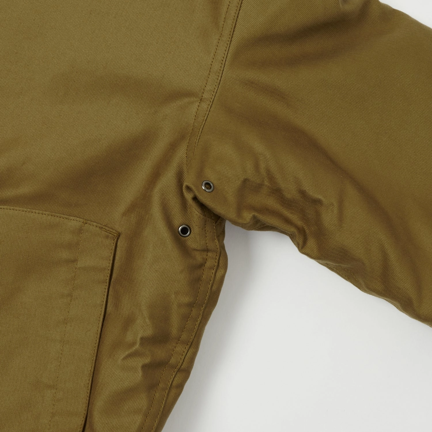 Glove Friendly Cuff Design Ventilated Back Buzz Rickson's U.S. Navy Zip Through Deck Jacket - Khaki Demotex