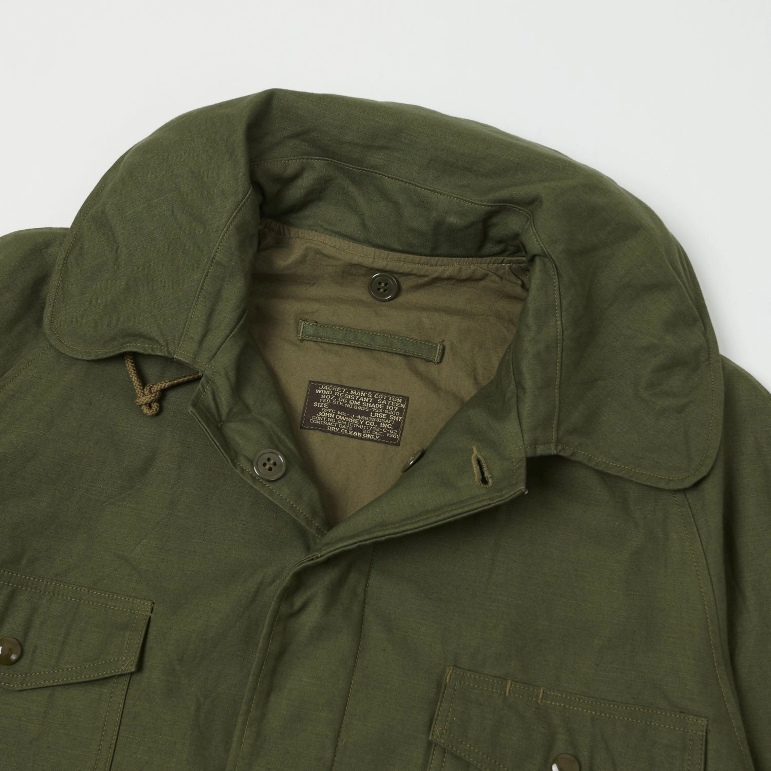 Buzz Rickson's Wind Resistant Field Jacket - Olive Drab Comfy Fit Piece