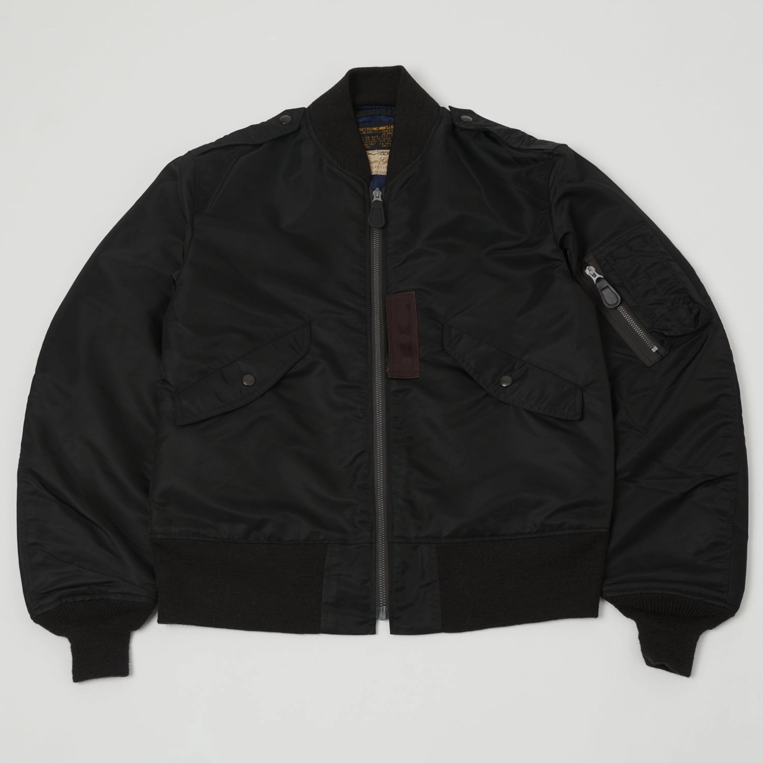 Buzz Rickson's x William Gibson L-2B Flight Jacket 'Regular' - Black PocketPlacement Convertible Cuff System