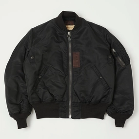 Buzz Rickson's x William Gibson MA-1 'Albert Turner & Co' Flight Jacket - Black Quick Access Closures Noise Reduciting Fabric