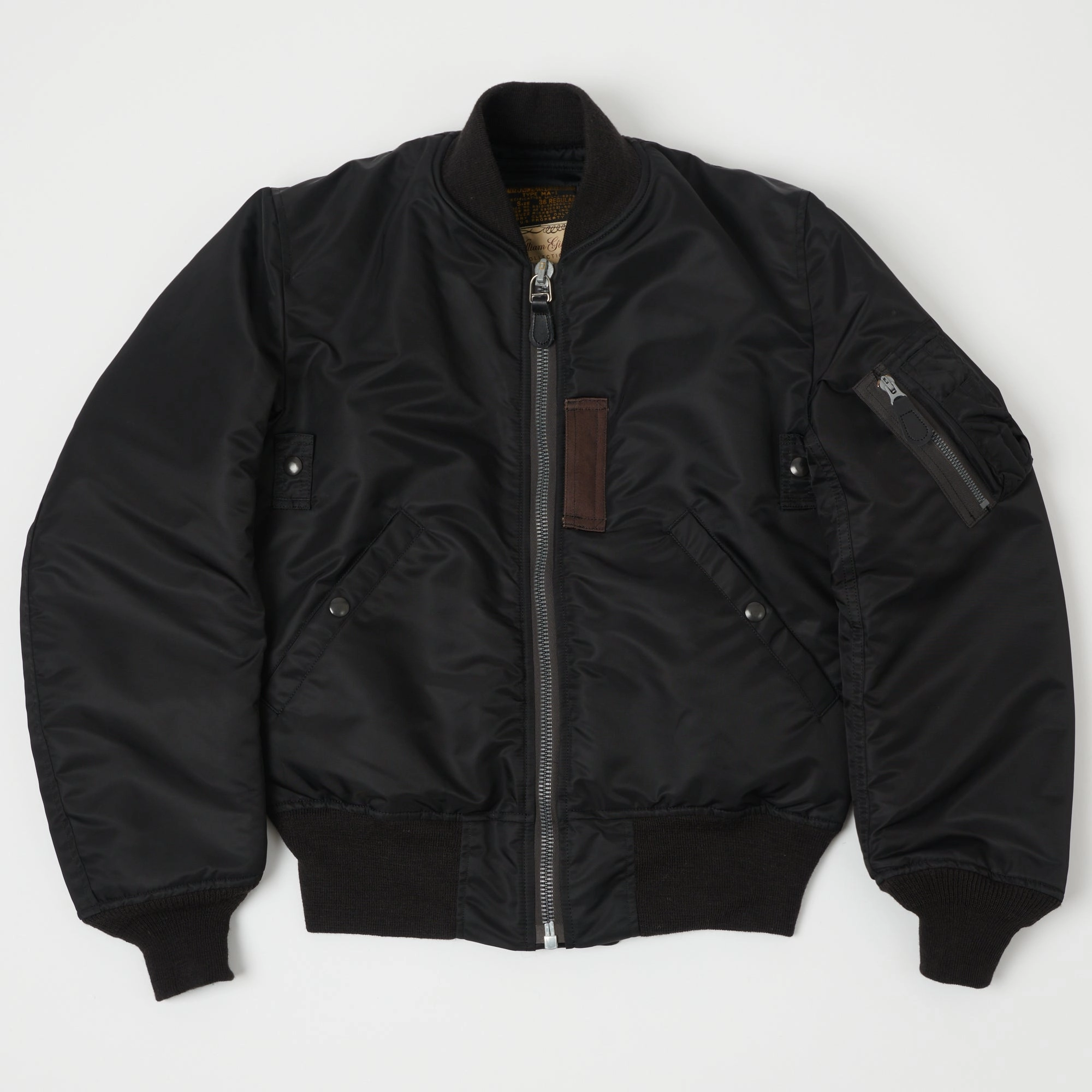 Buzz Rickson's x William Gibson MA-1 Flight Jacket 'Regular' - Black Cozy Comfort Utility Pockets