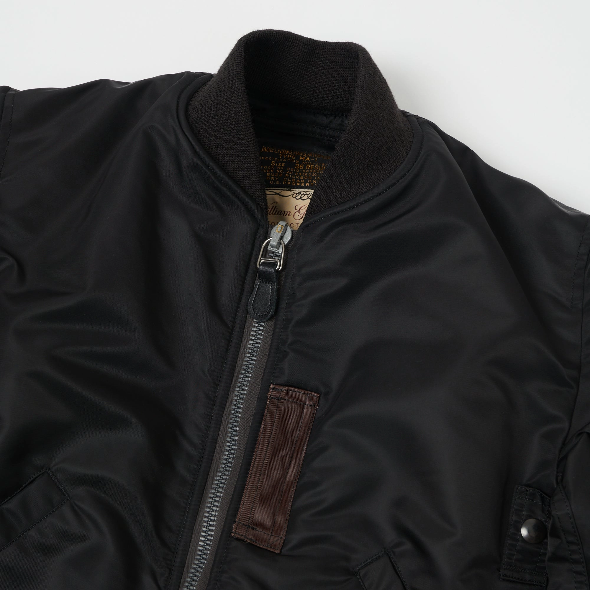 Buzz Rickson's x William Gibson MA-1 Flight Jacket 'Regular' - Black UV Protective Layer Comfy Essentials