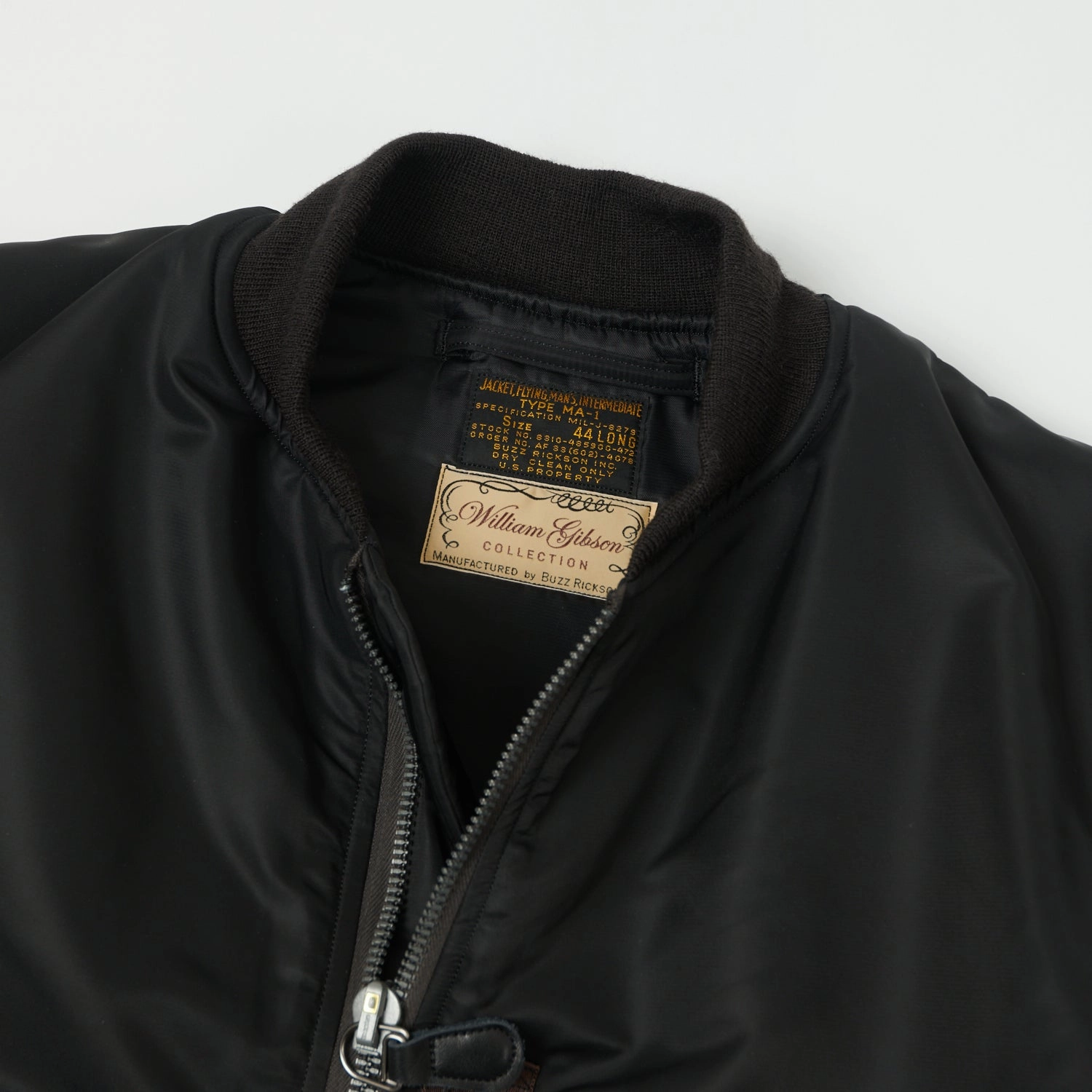 Day To Day Buzz Rickson's x William Gibson MA-1 Flight Jacket 'Slender Long' - Black