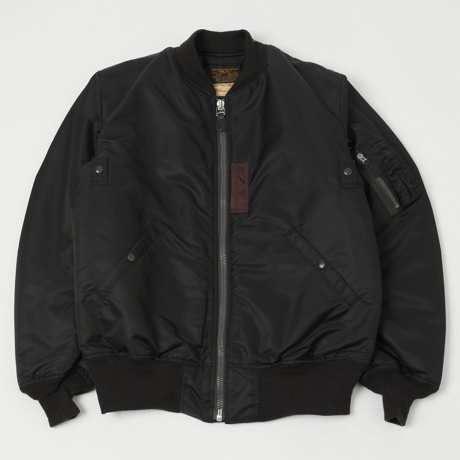 UV Protective Layer Transition Wear Buzz Rickson's x William Gibson MA-1 Flight Jacket 'Slender Long' - Black
