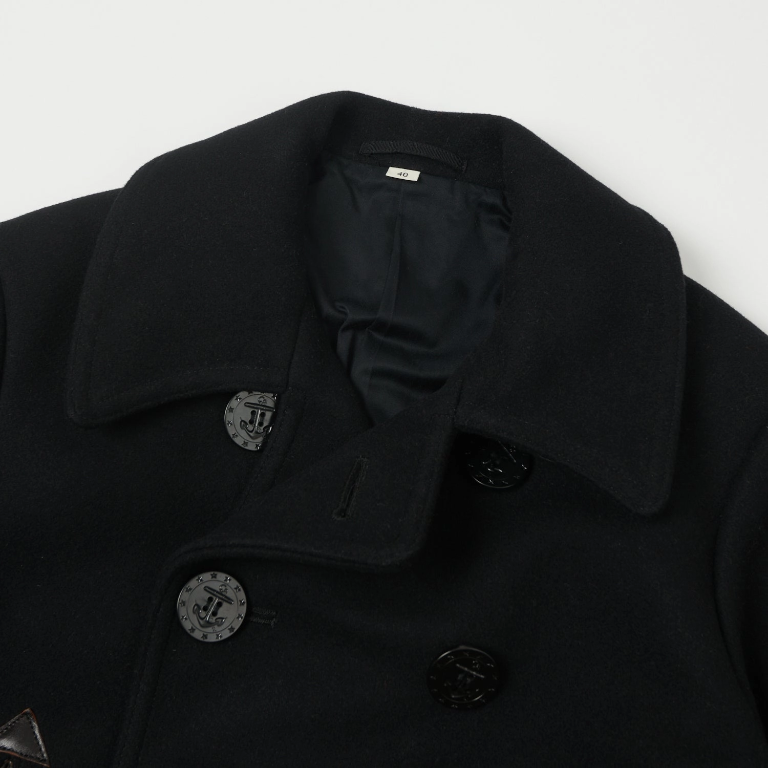 Eco Friendly Construction Buzz Rickson x William Gibson U.S. Navy Pea Coat - Black