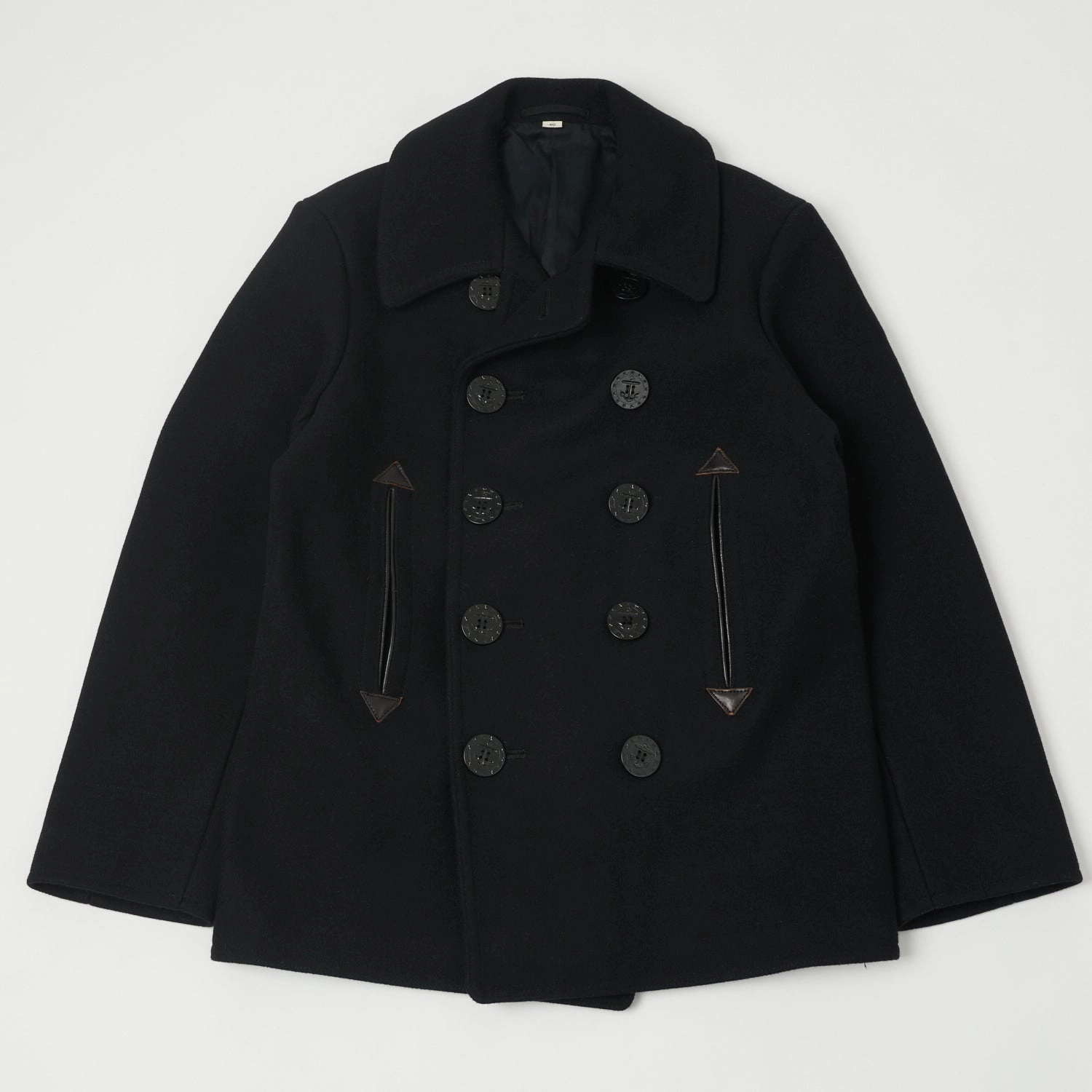 Buzz Rickson x William Gibson U.S. Navy Pea Coat - Black QuickDryMaterial