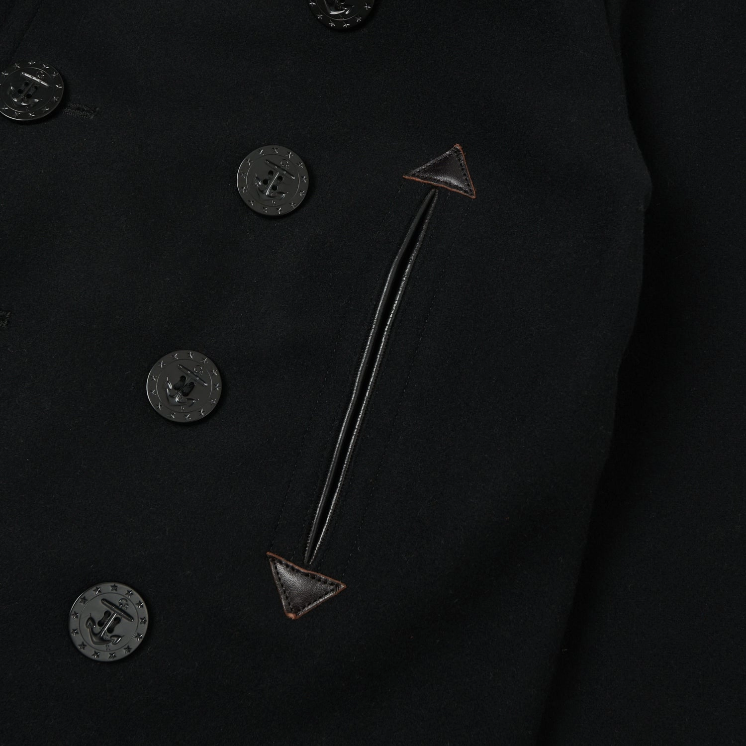 Insulated Core Technology Buzz Rickson x William Gibson U.S. Navy Pea Coat - Black