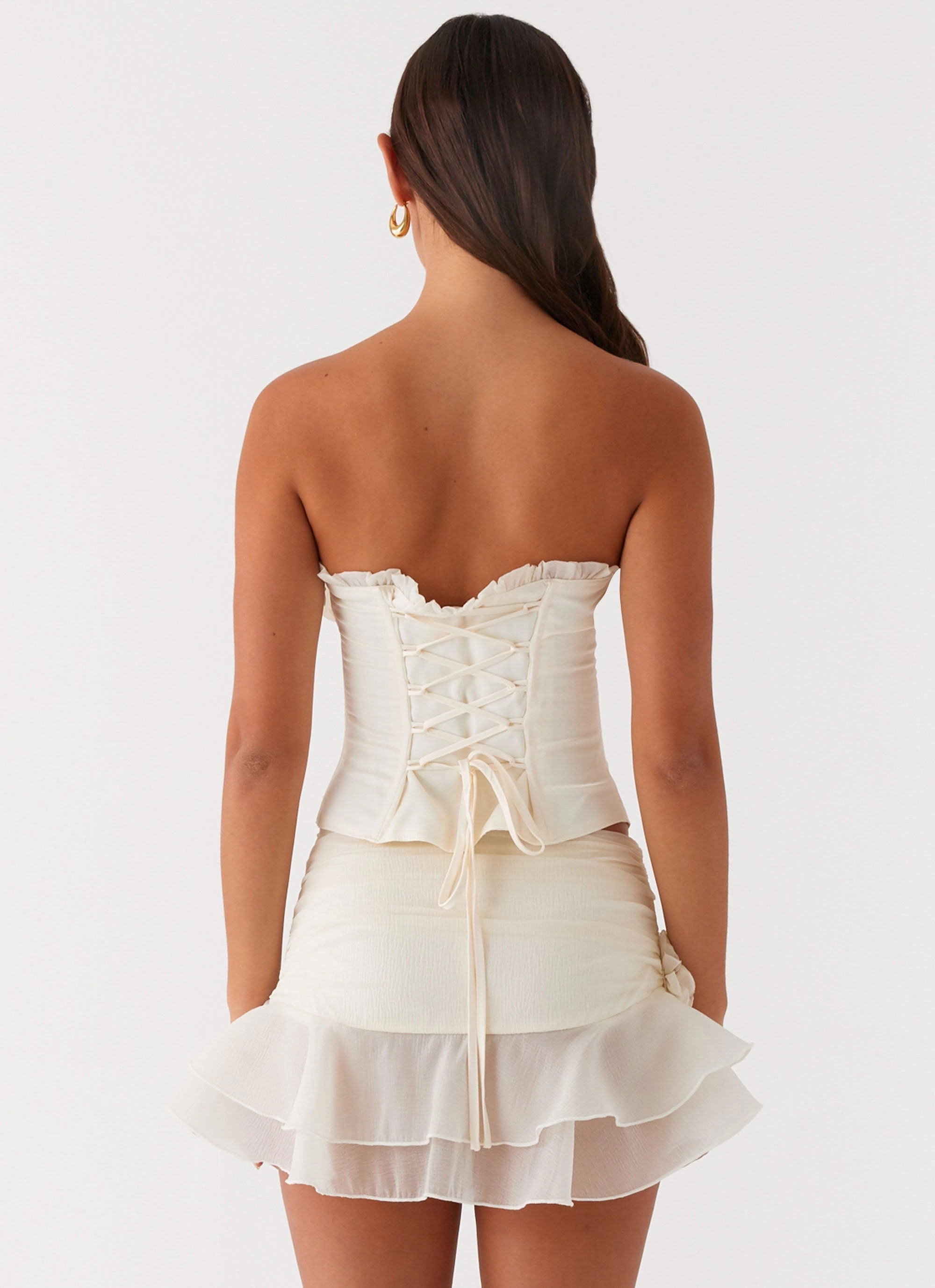 Call Me Never Strapless Corset Top - Ivory Dual Layer Insulation