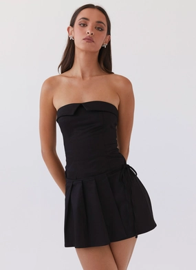 Minimal Cut Vintage Vibe Calling The Shots Mini Dress - Black