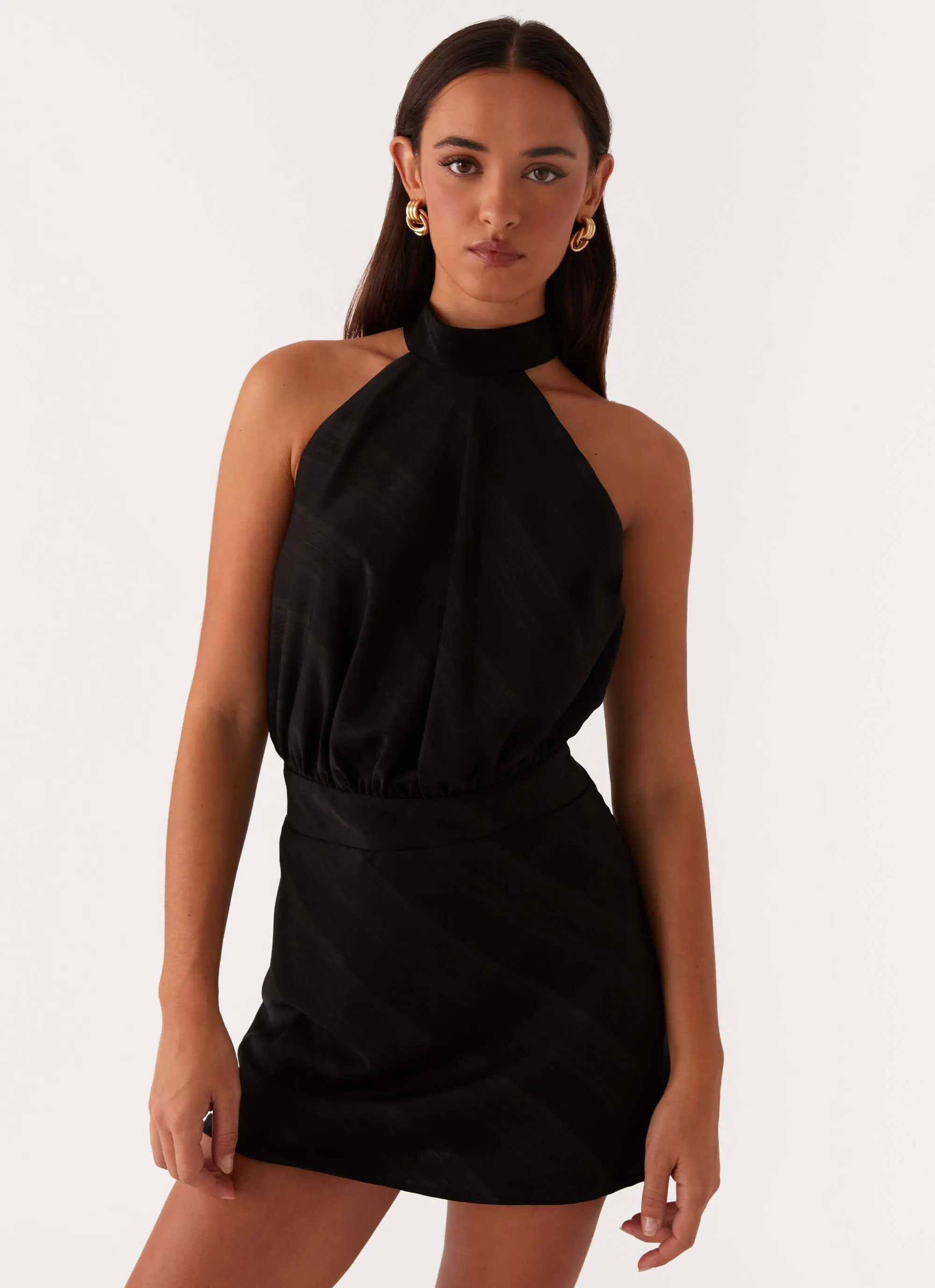 Camera Shy Mini Dress - Black Smooth Seam Finish