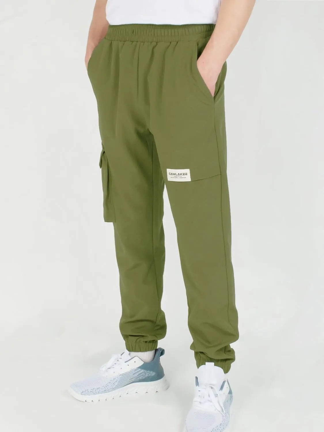CAMLAKEE Boys' Cargo Joggers Pants Kids Elastic Waist Water Resistant Youth Outdoor Hiking Pants