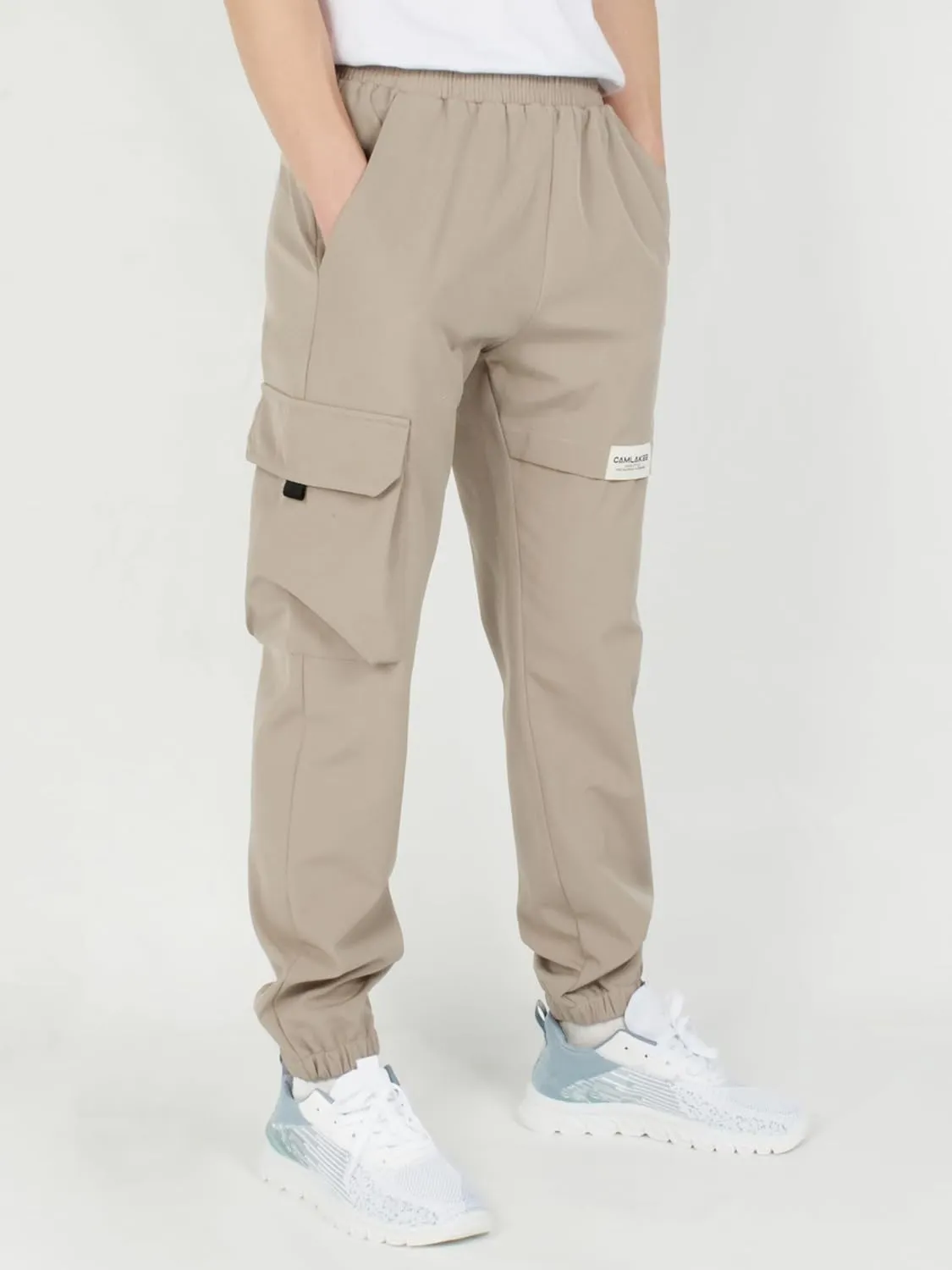 CAMLAKEE Boys' Cargo Joggers Pants Kids Elastic Waist Water Resistant Youth Outdoor Hiking Pants