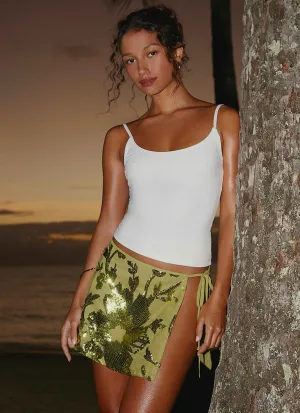 Cancun Sequin Mini Skirt - Lime Outfit Ideas