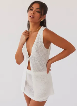 Soft Brushed Finish PreShrunk Fabric Capri Glow Knit Top - White