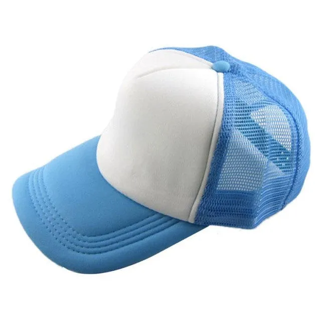 Caps 2017 Unisex Casual Hat Solid Baseball Cap Trucker Mesh Blank Visor Hat Adjustable snapback baseball cap bone masculino