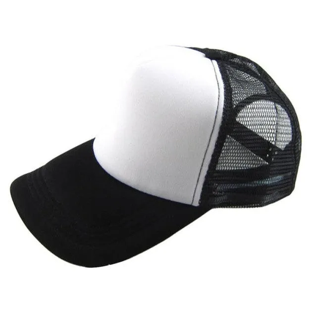 Caps 2017 Unisex Casual Hat Solid Baseball Cap Trucker Mesh Blank Visor Hat Adjustable snapback baseball cap bone masculino