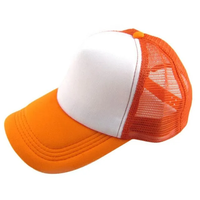 Caps 2017 Unisex Casual Hat Solid Baseball Cap Trucker Mesh Blank Visor Hat Adjustable snapback baseball cap bone masculino