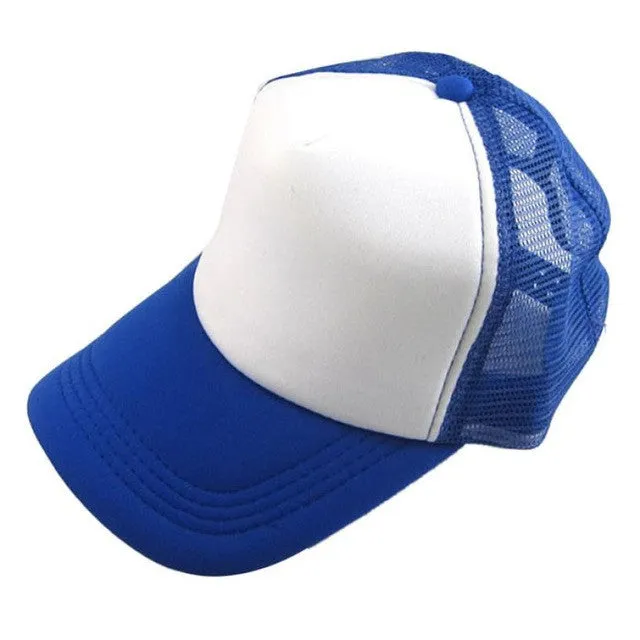 Caps 2017 Unisex Casual Hat Solid Baseball Cap Trucker Mesh Blank Visor Hat Adjustable snapback baseball cap bone masculino