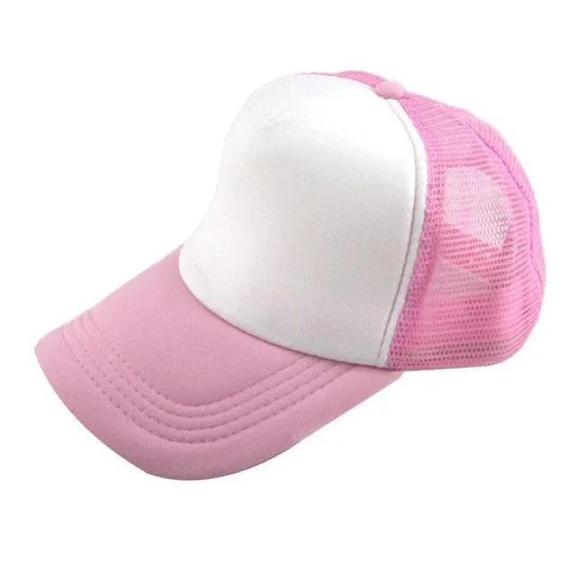 Caps 2017 Unisex Casual Hat Solid Baseball Cap Trucker Mesh Blank Visor Hat Adjustable snapback baseball cap bone masculino