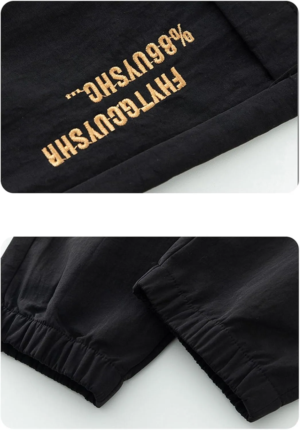 Cargo Pants for Men Multi-Pocket Solid Color Hiking Pants Elastic Waist Drawstring Outdoor Pants Straight Leg Trousers