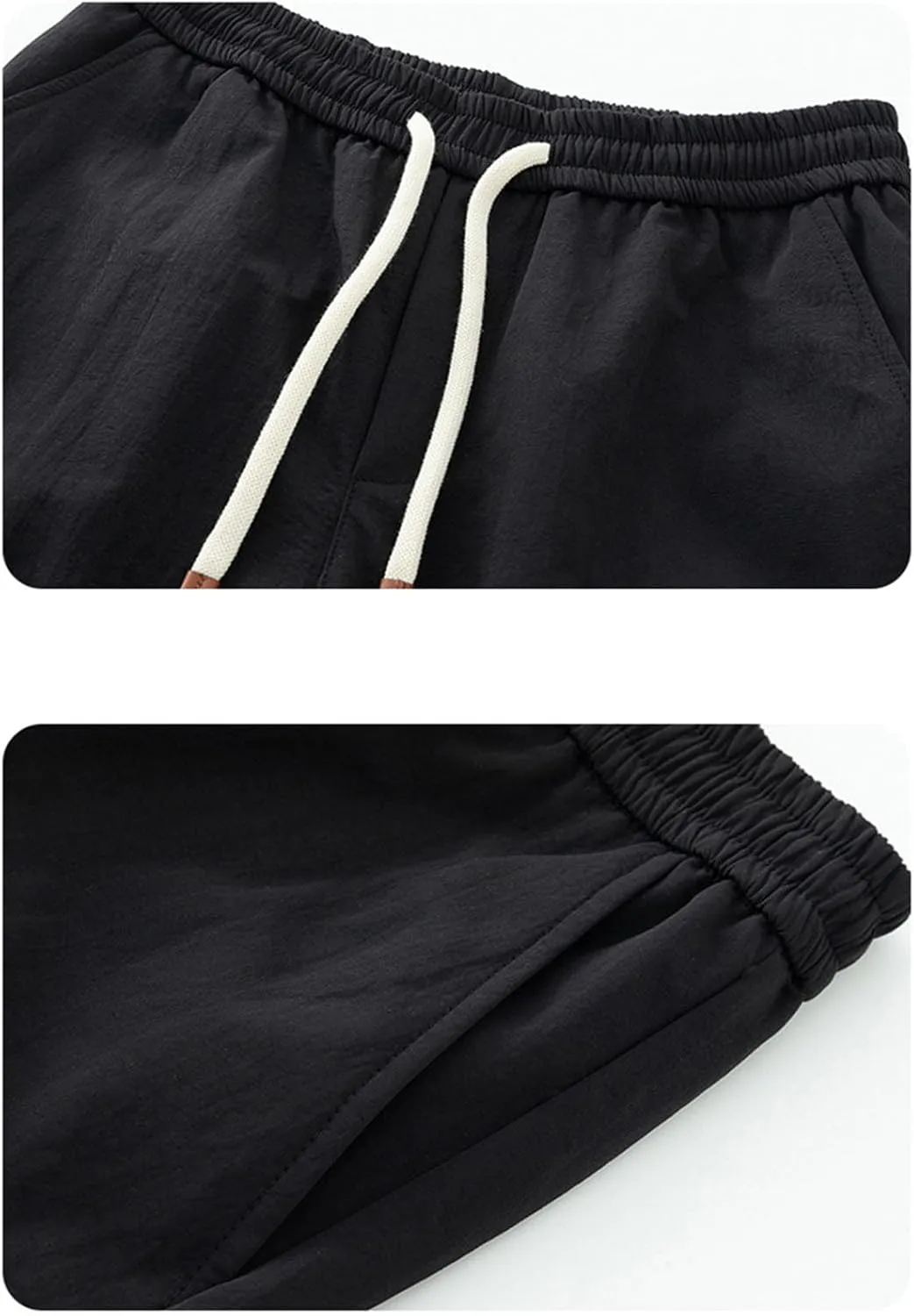 Cargo Pants for Men Multi-Pocket Solid Color Hiking Pants Elastic Waist Drawstring Outdoor Pants Straight Leg Trousers
