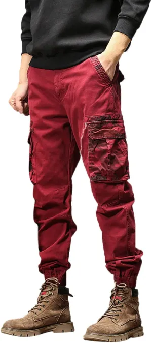 Cargo Sweatpants for Men Big and Tall Joggers Cotton Cargo Sweatpants Trousers Long Pants Men's Casual Military Pants