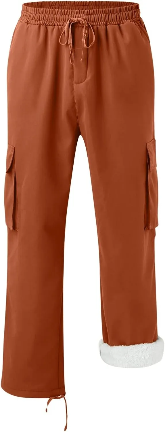 Cargo Sweatpants for Men Big and Tall Straight Fit Multi Pocket Cargo Pants Casual Fashion Hiking Outdoor Recreation