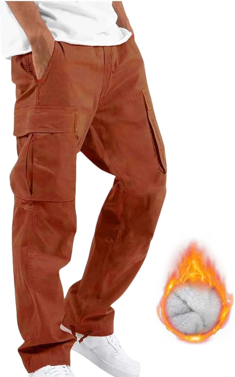 Cargo Sweatpants for Men Big and Tall Straight Fit Multi Pocket Cargo Pants Casual Fashion Hiking Outdoor Recreation