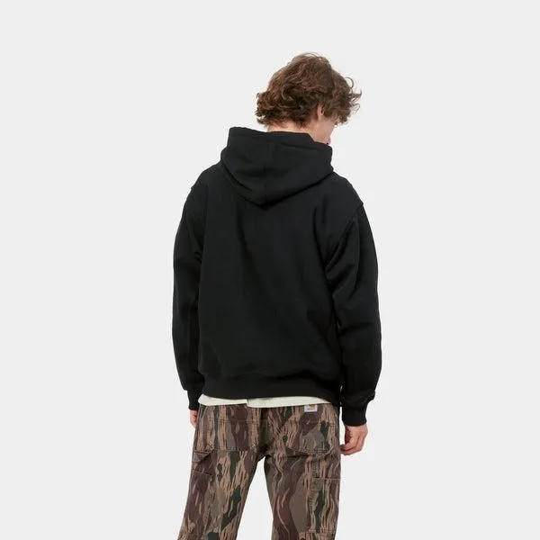 Carhartt WIP Hooded American Script Sweatshirt Black