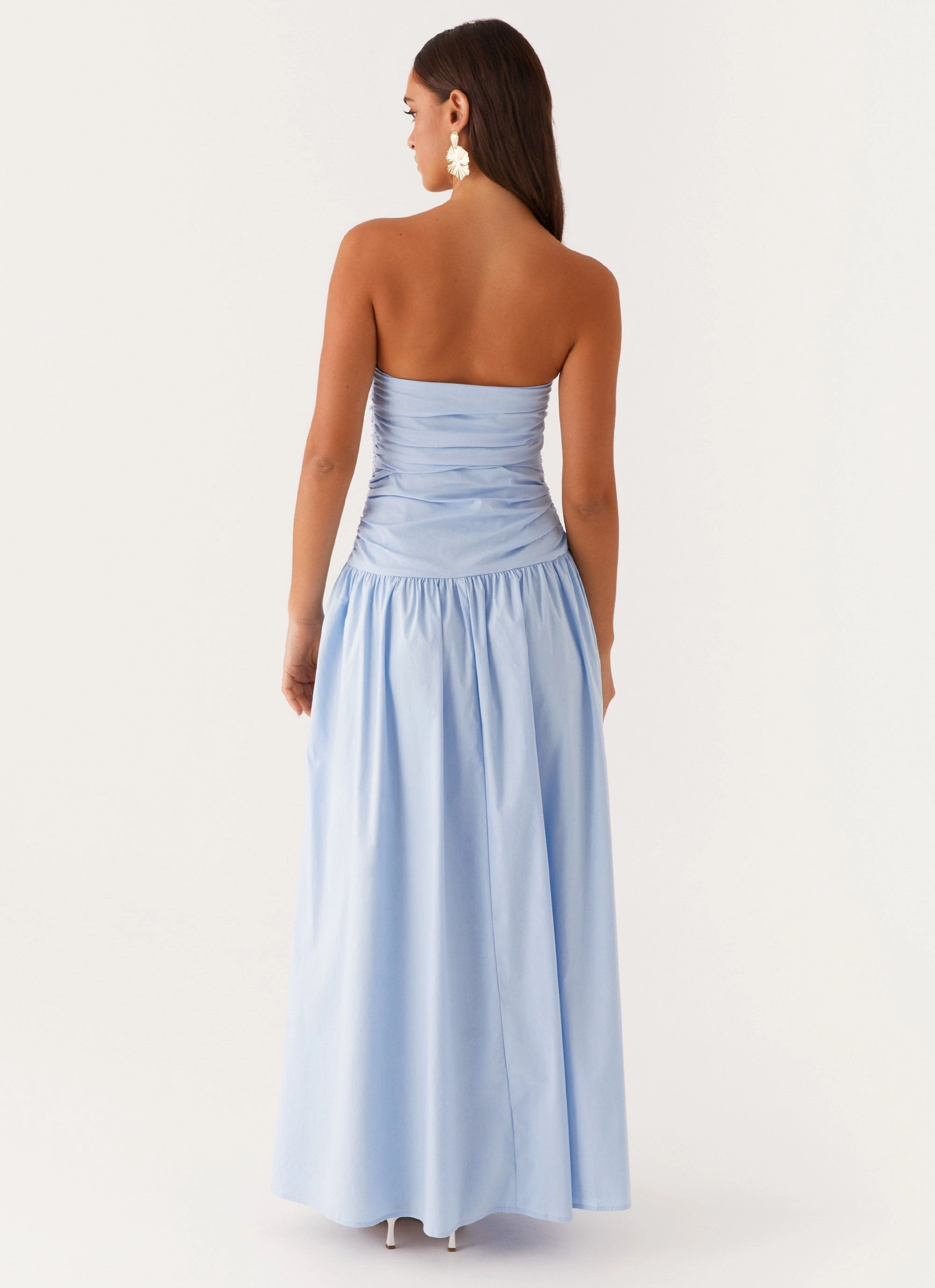 Carmel Maxi Dress - Blue Rose Soft Scoop-Neck