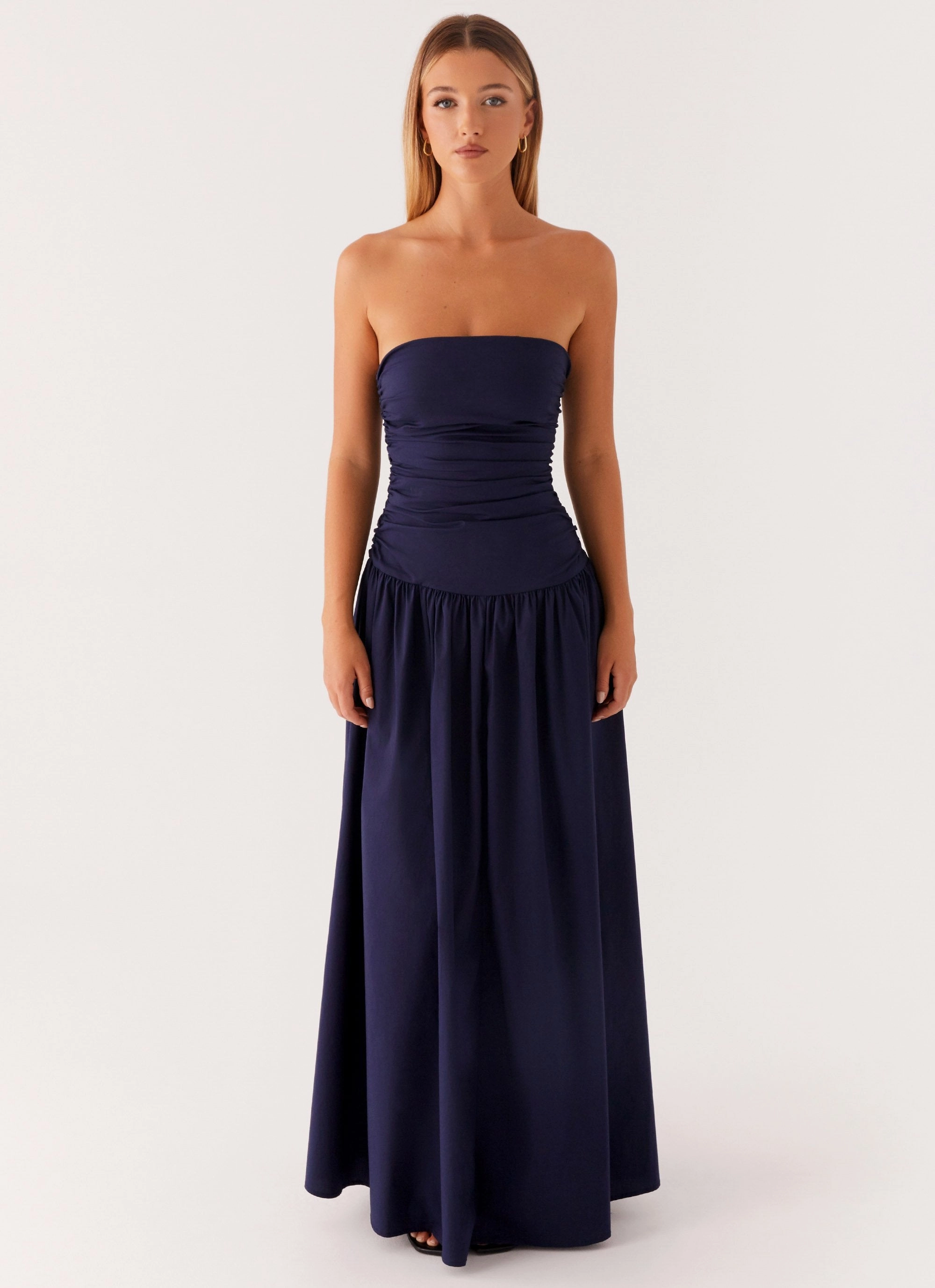 Flexible Fit Feminine Details Carmel Maxi Dress - Navy
