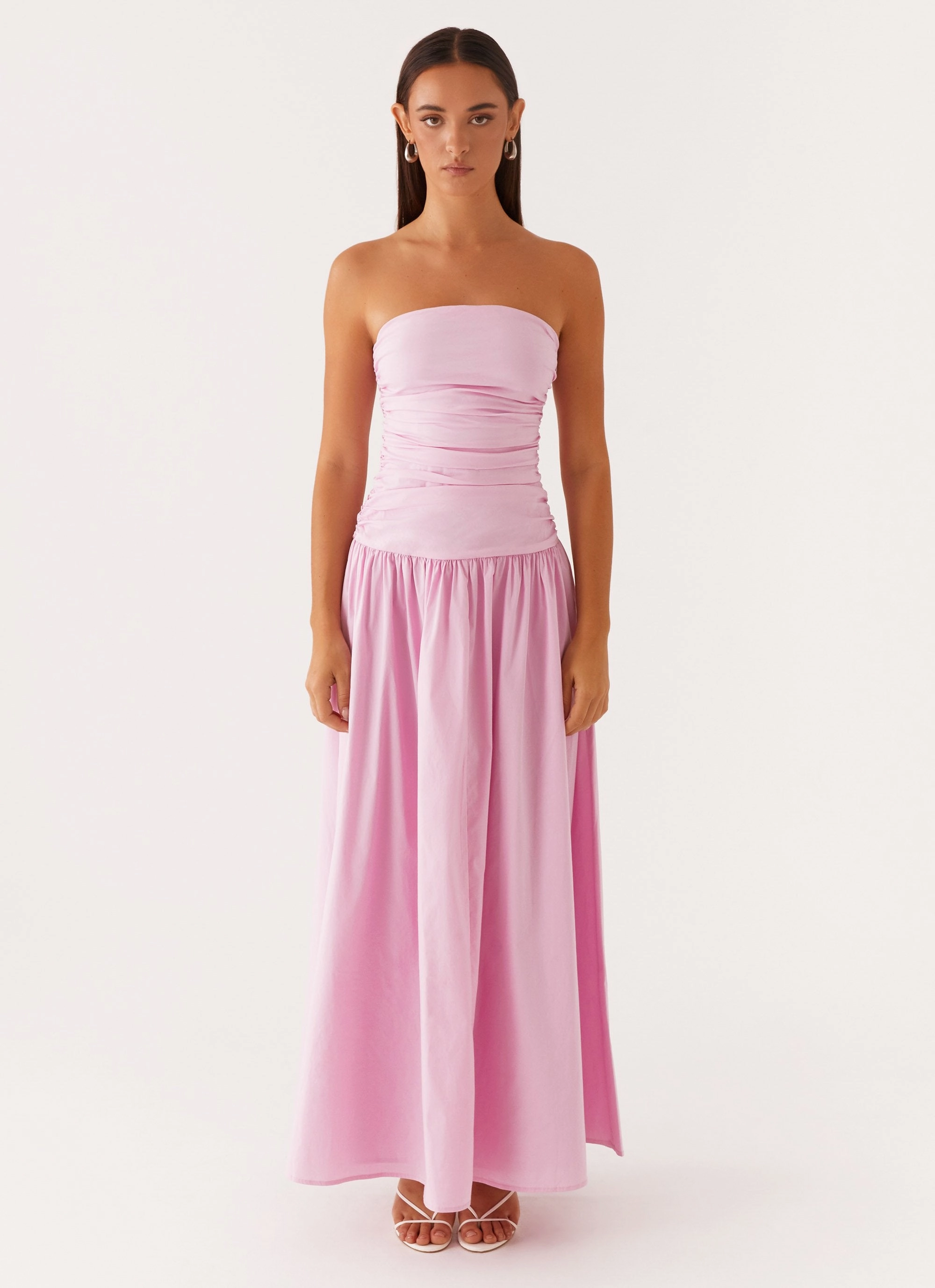 Clean Drape Carmel Maxi Dress - Pink