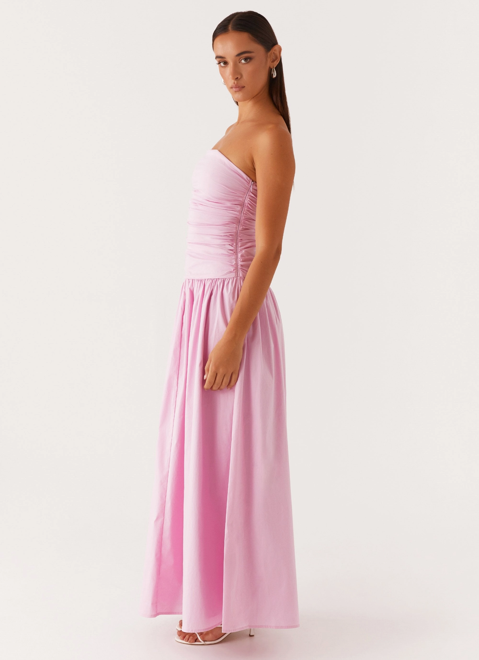 Shiny-Lining Carmel Maxi Dress - Pink