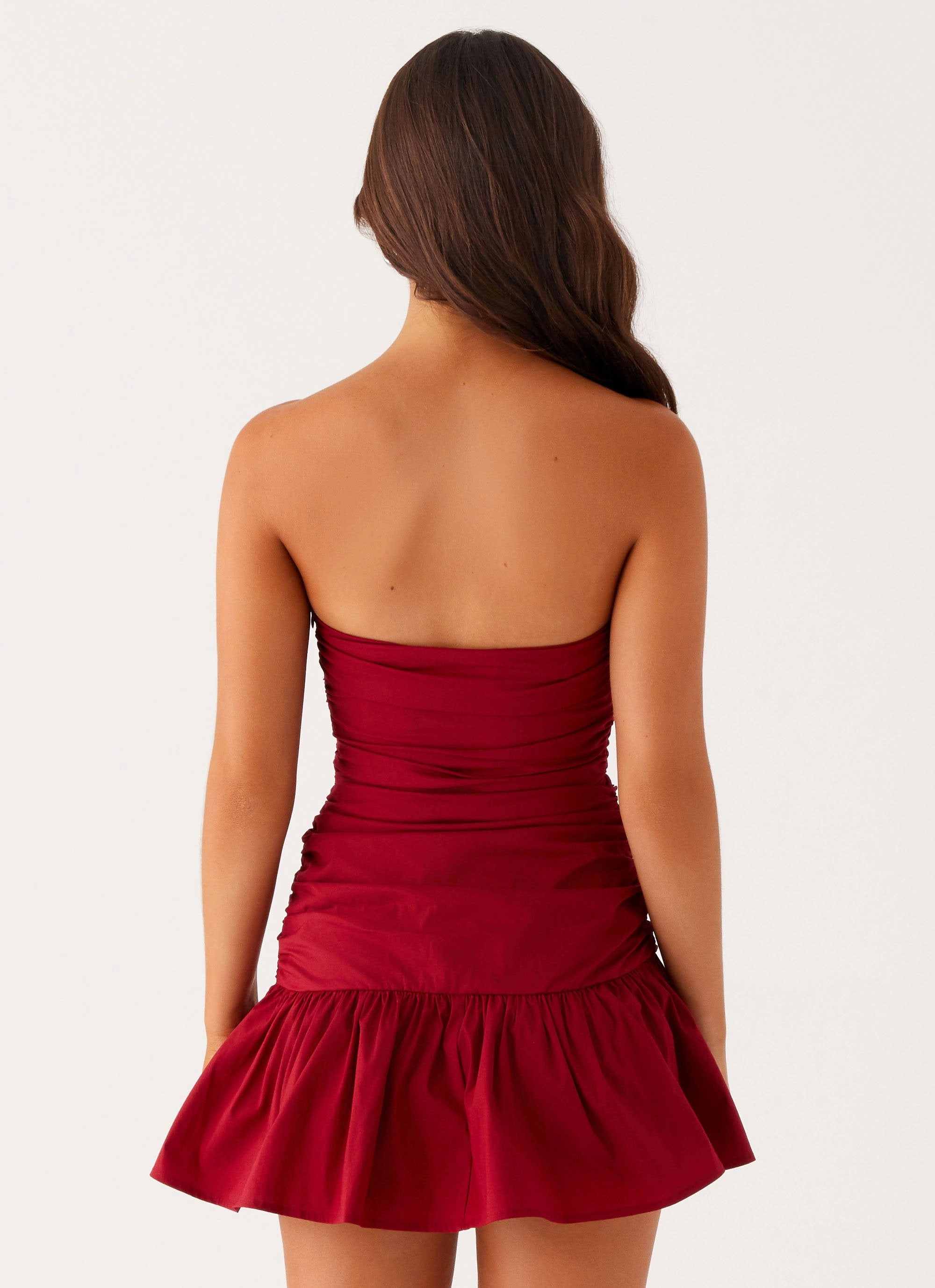 Light material Carmel Mini Dress - Merlot