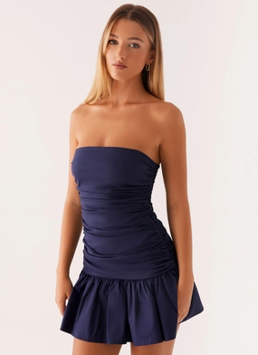 Carmel Mini Dress - Navy ElasticWaistband Quick Match