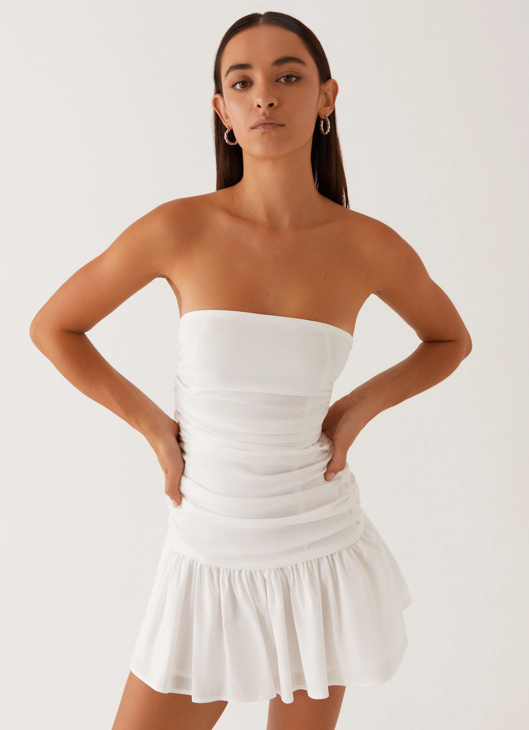 Photo Light Carmel Mini Dress - White