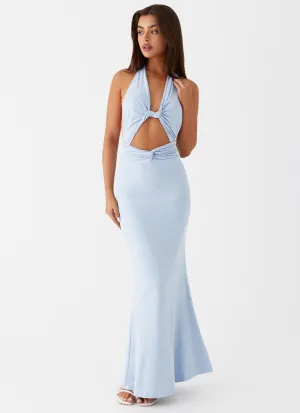 Quality Wear Carolina Twist Maxi Dress - Blue