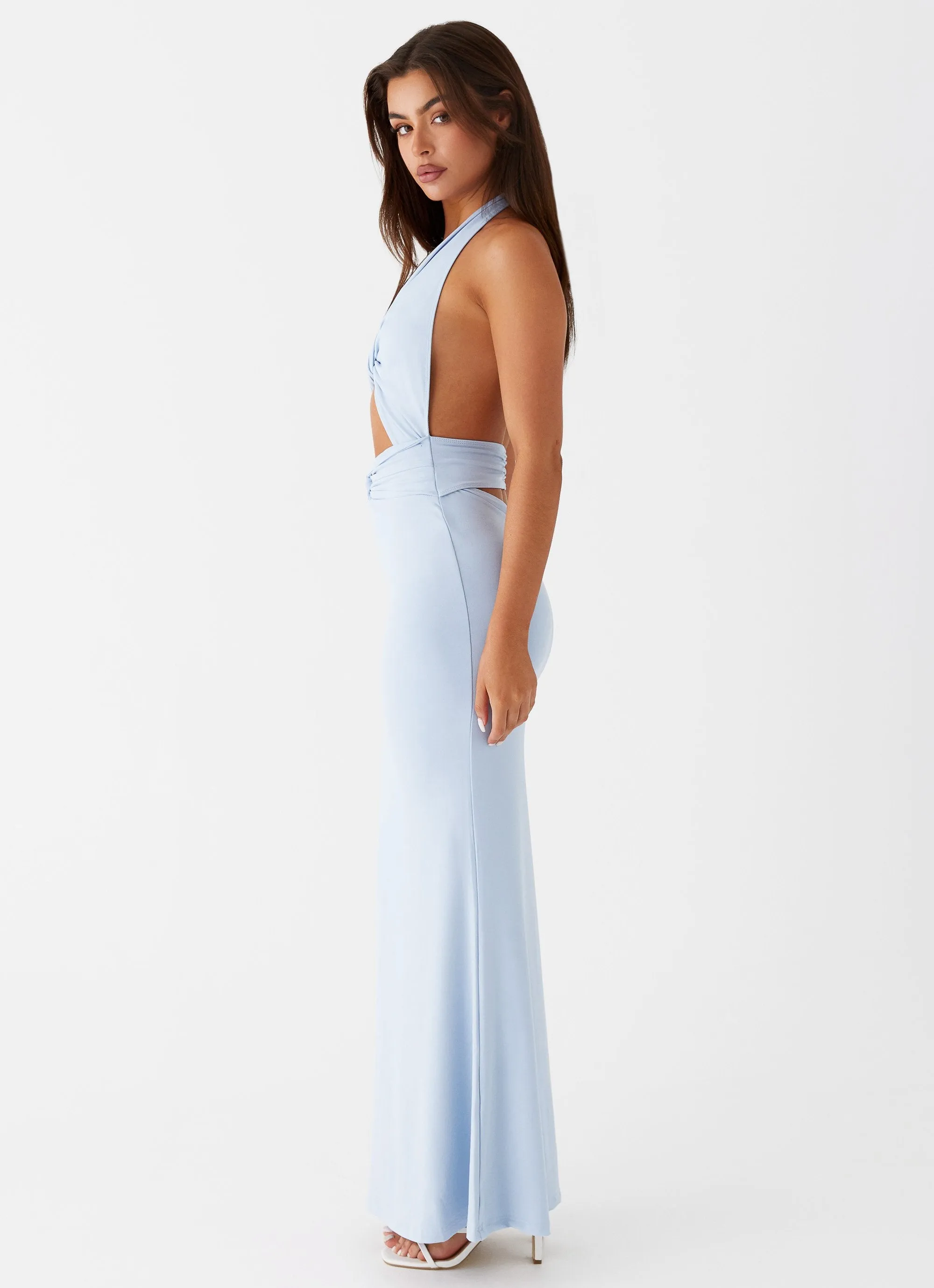 Travel Essential Standalone Option Carolina Twist Maxi Dress - Blue