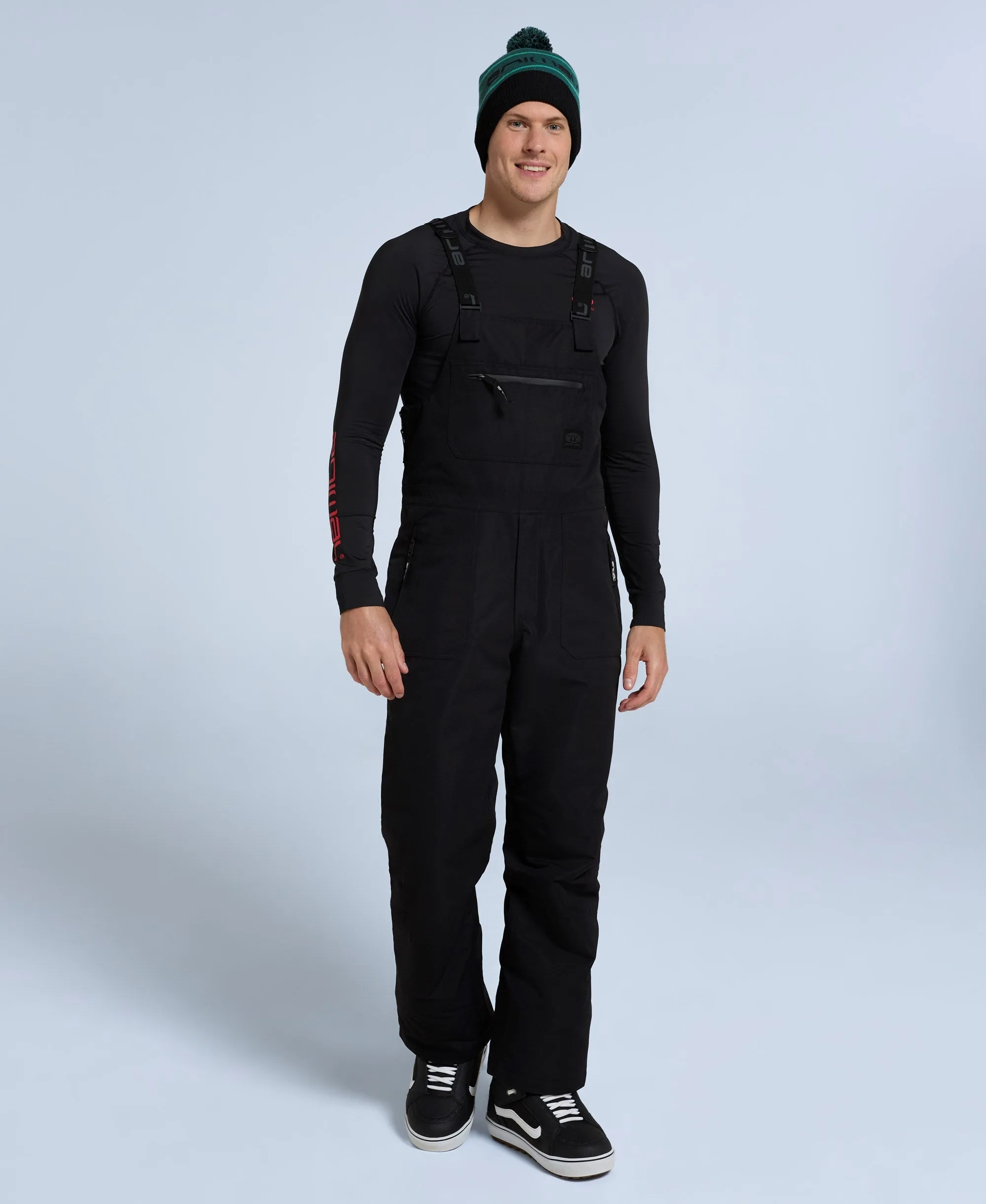 Carve Mens Bib Front Ski Pants - Black
