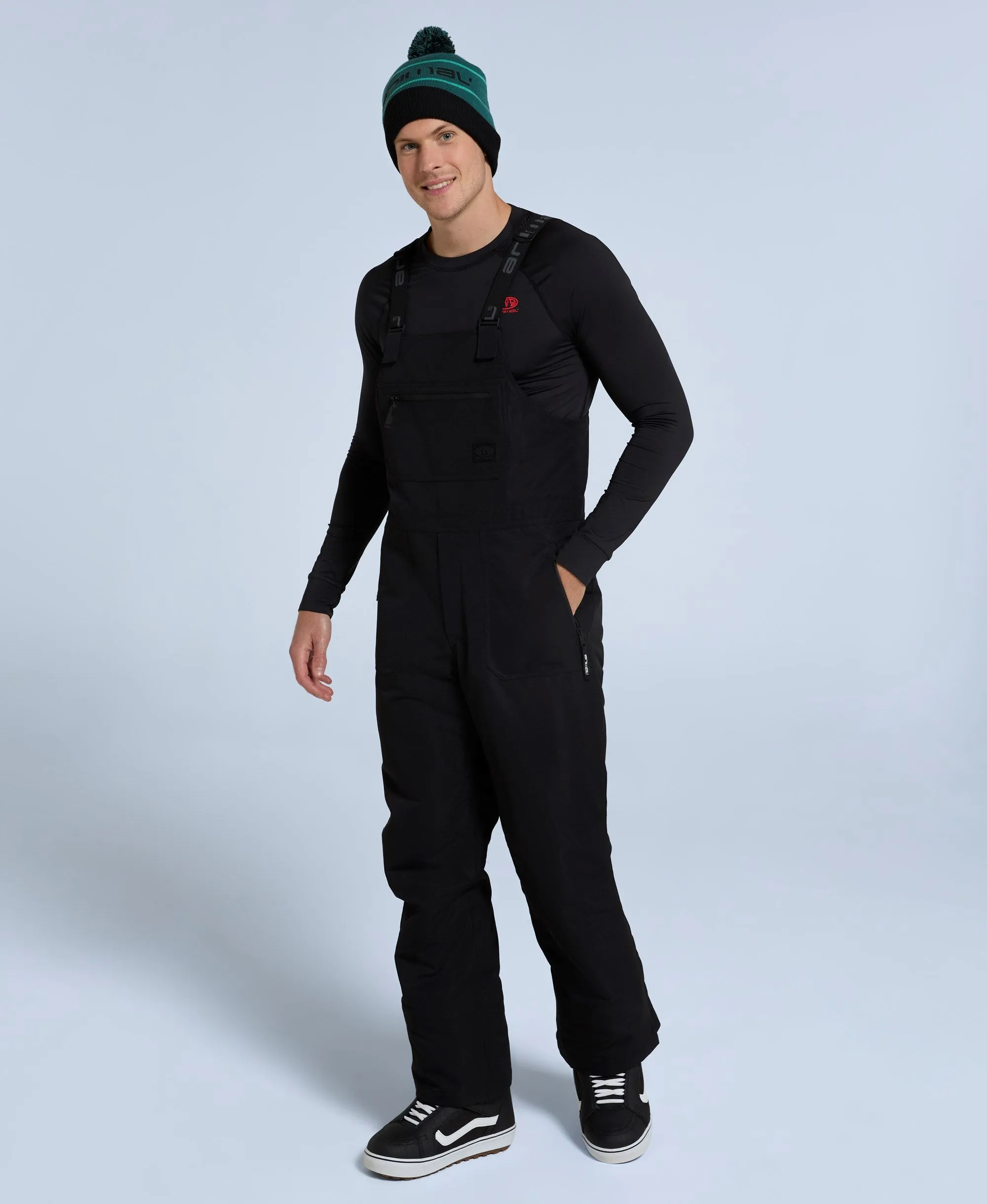 Carve Mens Bib Front Ski Pants - Black