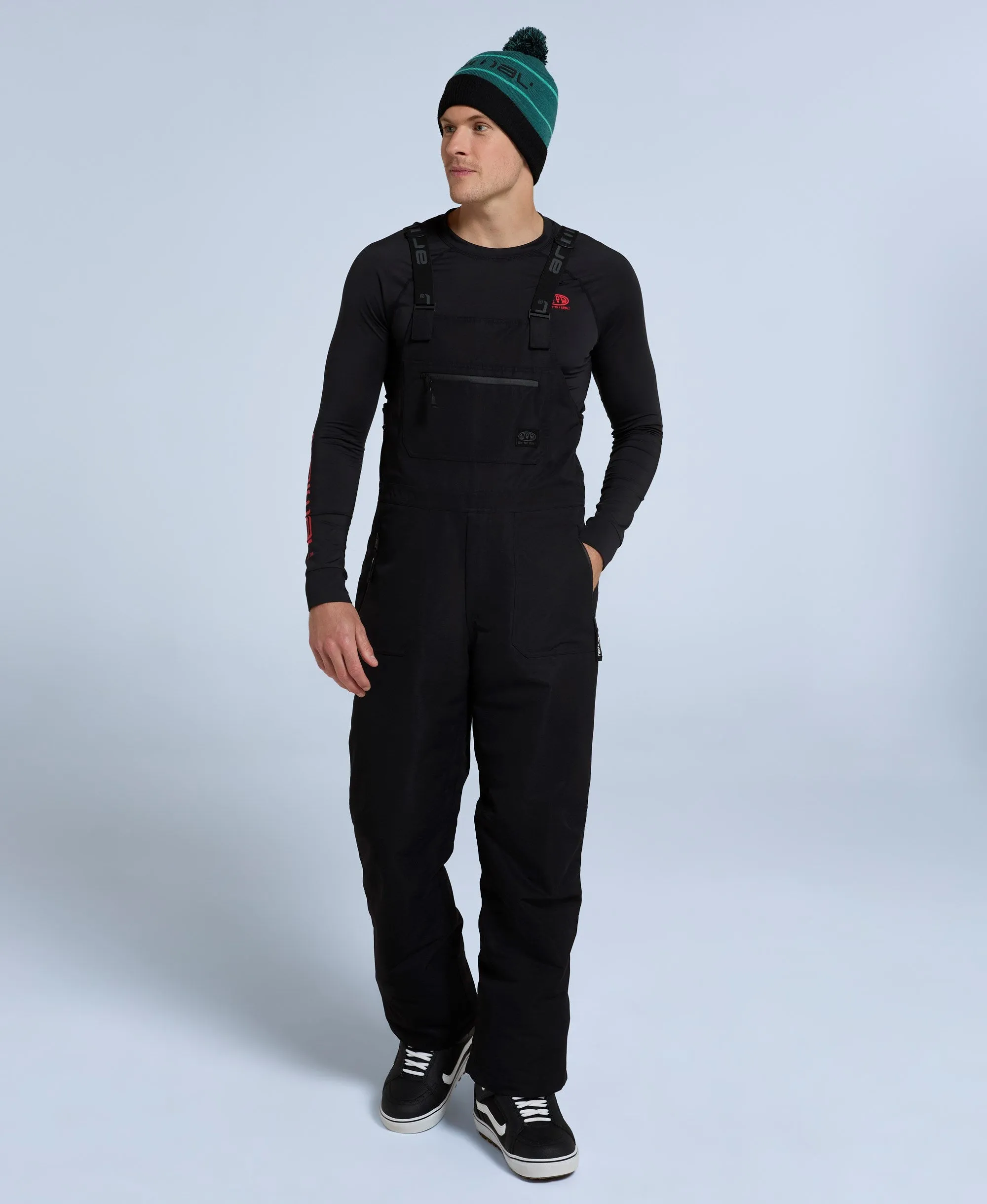 Carve Mens Bib Front Ski Pants - Black