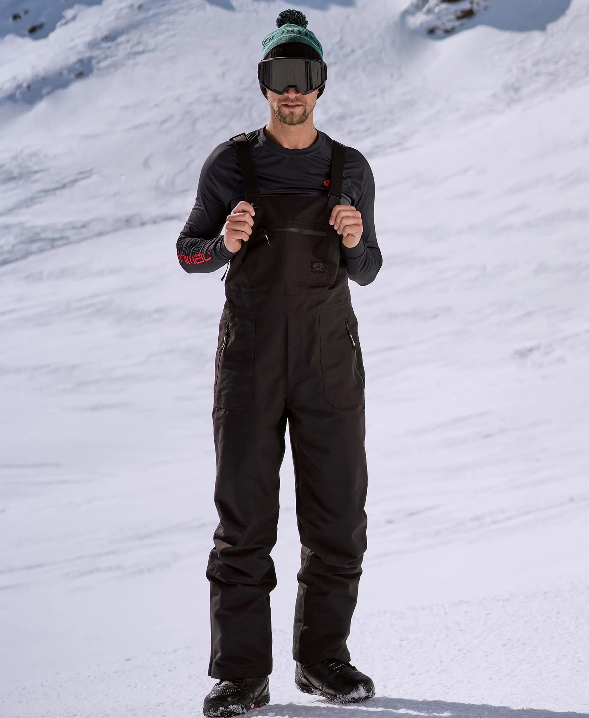 Carve Mens Bib Front Ski Pants - Black
