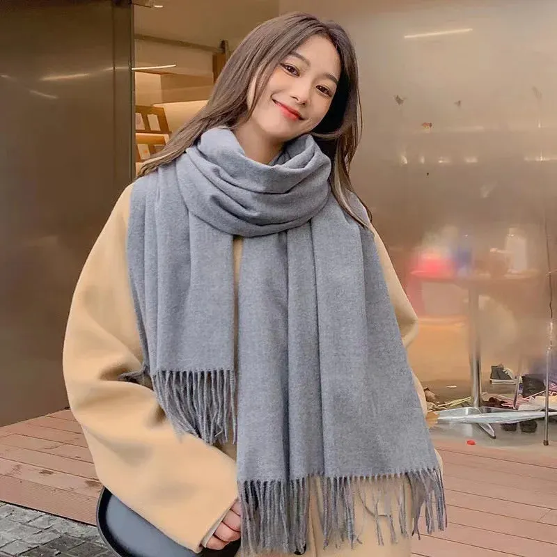 Cashmere Wool Long Scarf Tassel Shawl Wrap Pashmina Bufanda Warm Scarves