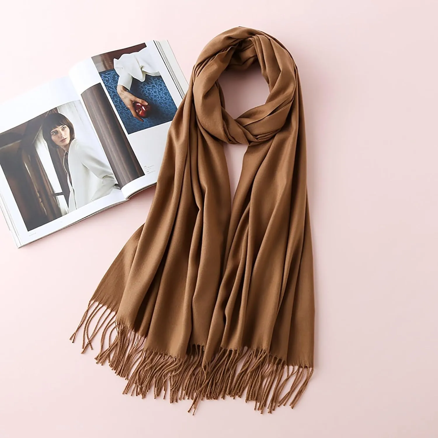 Cashmere Wool Shawl Scarf,Winter Thick Super Soft Pashminas Shawl Wrap Fall Winter Elegant Scarf