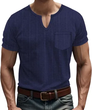 Casual V-Neck Short Sleeve Shirts for Men Linen Fashion Beach Yoga Vacation T-Shirt Relaxed Fit Summer Outdoor Tops