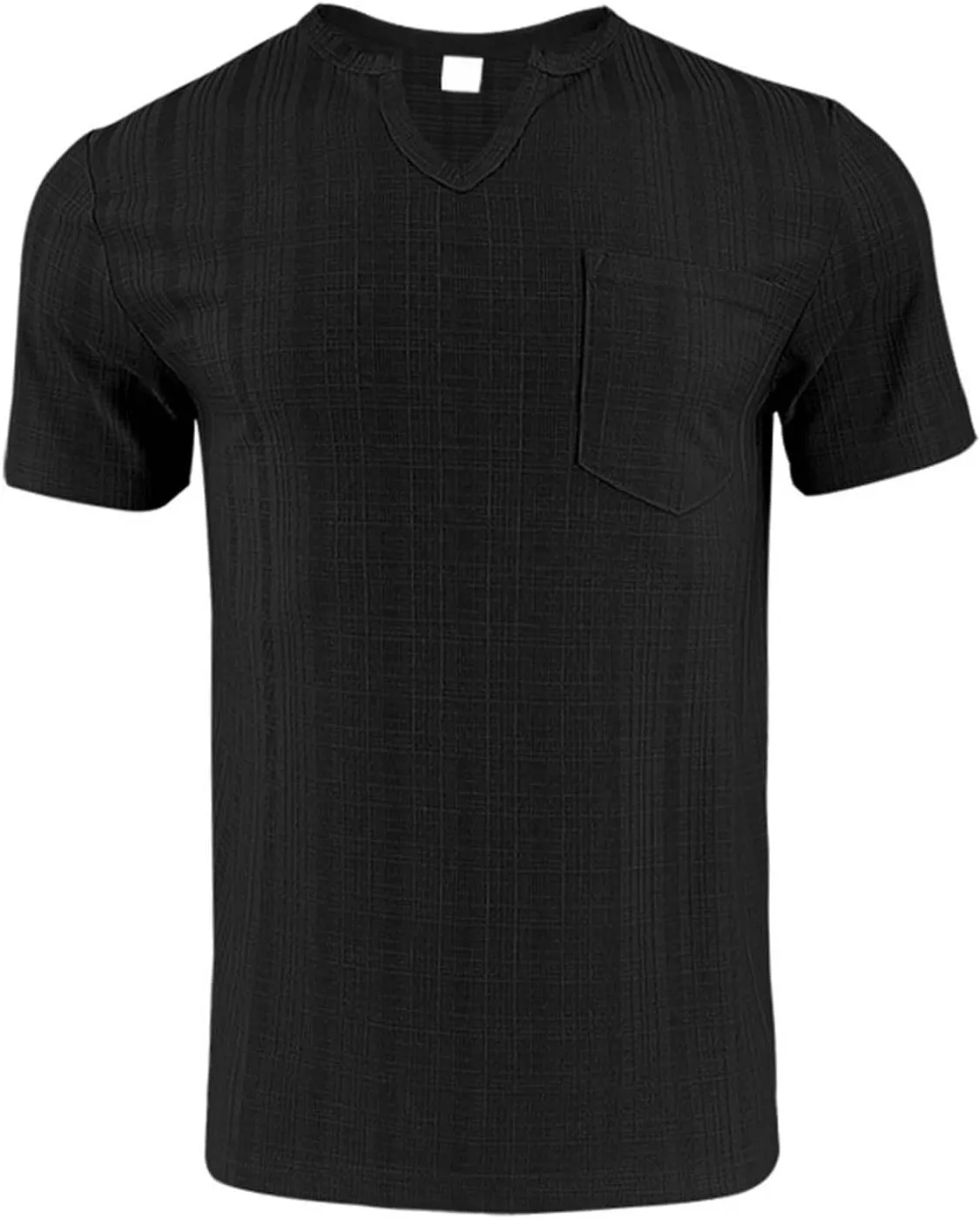 Casual V-Neck Short Sleeve Shirts for Men Linen Fashion Beach Yoga Vacation T-Shirt Relaxed Fit Summer Outdoor Tops